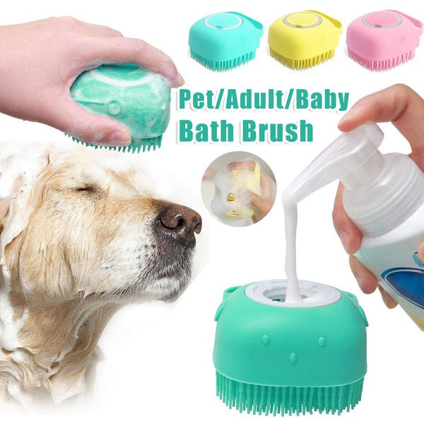 Pet Brush Shampoo Soft Silicone Rubber