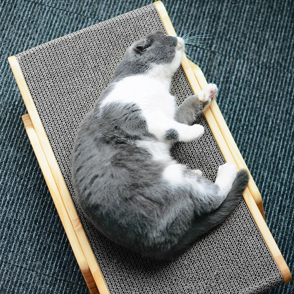 3-in-1 Wooden Cat Scratcher & Detachable Lounge Bed