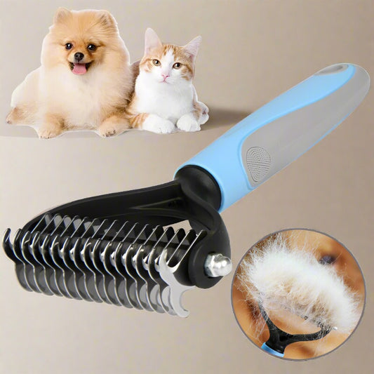 Pet Grooming Brush for Dogs and Cats - Shedding Tool Rake Comb