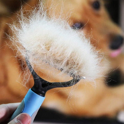 Pet Grooming Brush for Dogs and Cats - Shedding Tool Rake Comb